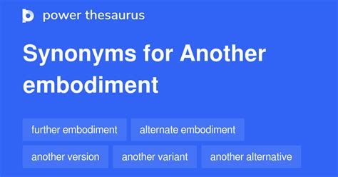 embodiment thesaurus|What is another word for embodiment .